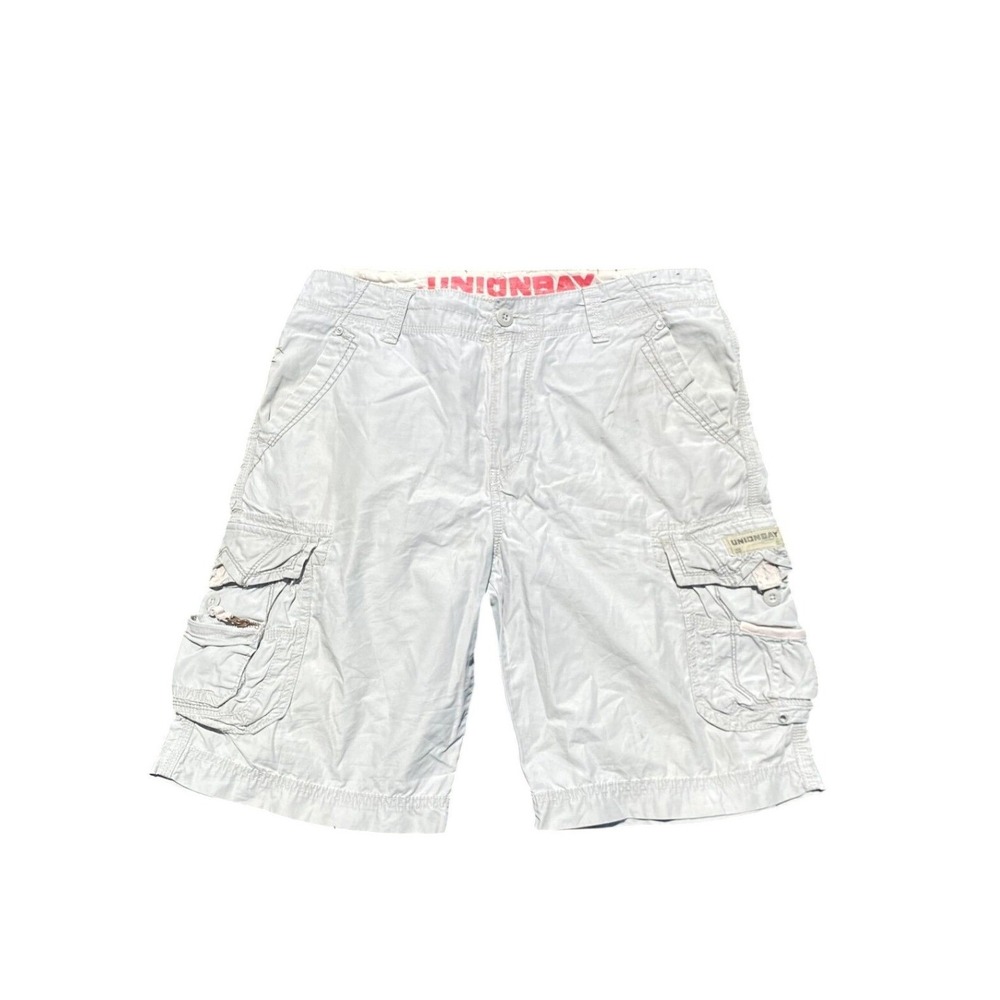 Vintage Y2K Cotton Cargo Parachute Shorts 36 Baggy Utility Gorpcore Indie Skater